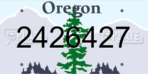 2426427 Oregon License Plate