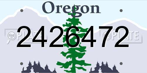 2426472 Oregon License Plate