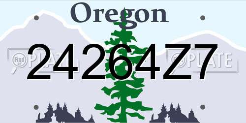 24264Z7 Oregon License Plate