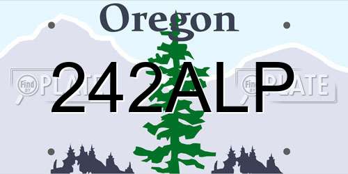 242ALP Oregon License Plate