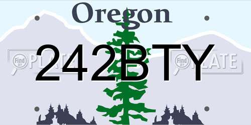 242BTY Oregon License Plate