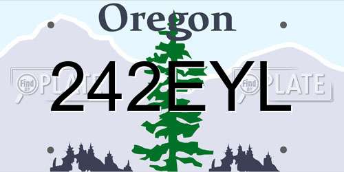 242EYL Oregon License Plate