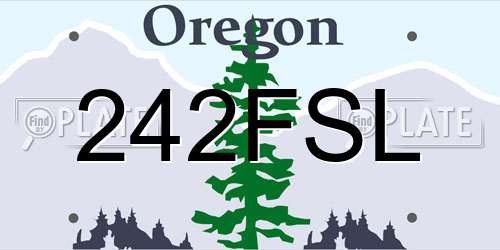 242FSL Oregon License Plate