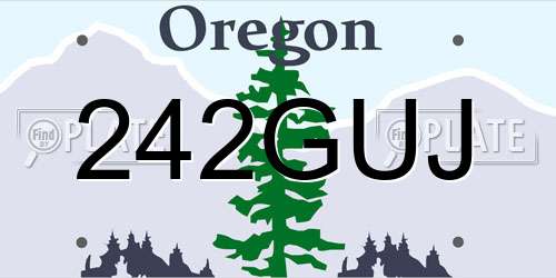 242GUJ Oregon License Plate