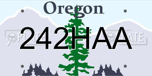242HAA Oregon License Plate