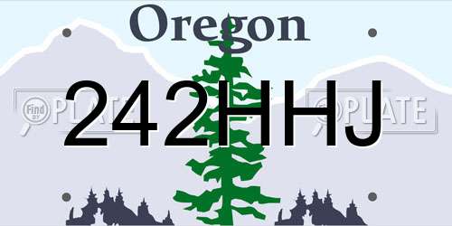 242HHJ Oregon License Plate