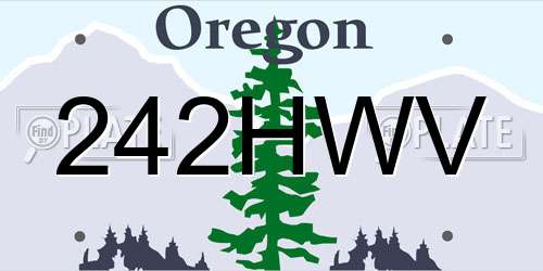 242HWV Oregon License Plate