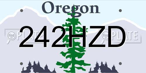 242HZD Oregon License Plate