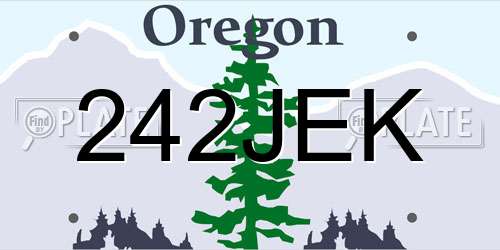 242JEK Oregon License Plate