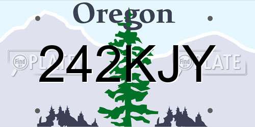242KJY Oregon License Plate