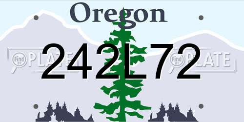 242L72 Oregon License Plate