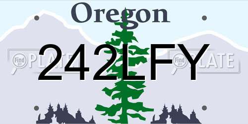 242LFY Oregon License Plate