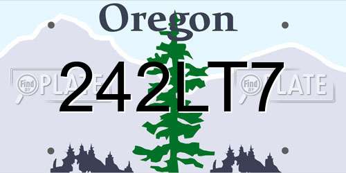 242LT7 Oregon License Plate