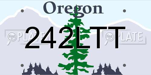 242LTT Oregon License Plate