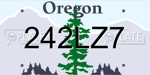 242LZ7 Oregon License Plate