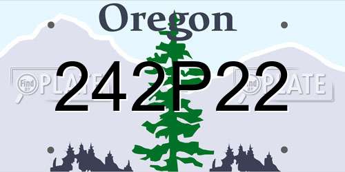 242P22 Oregon License Plate