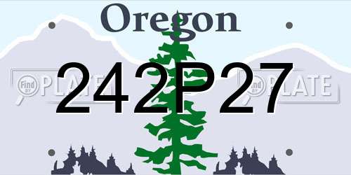 242P27 Oregon License Plate