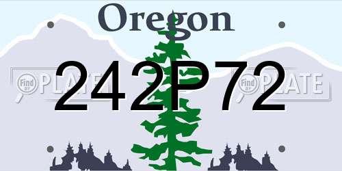 242P72 Oregon License Plate