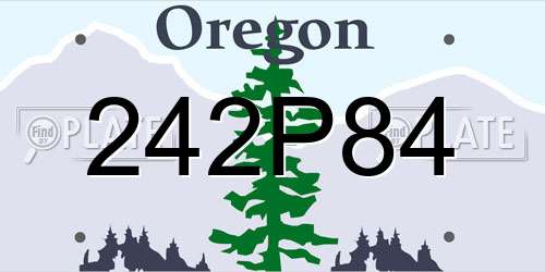 242P84 Oregon License Plate