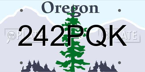 242PQK Oregon License Plate