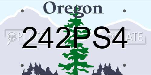 242PS4 Oregon License Plate