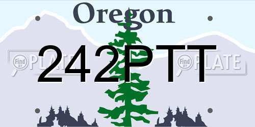 242PTT Oregon License Plate