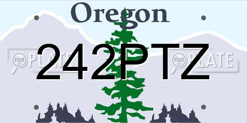 242PTZ Oregon License Plate