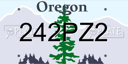 242PZ2 Oregon License Plate