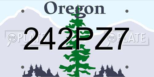 242PZ7 Oregon License Plate