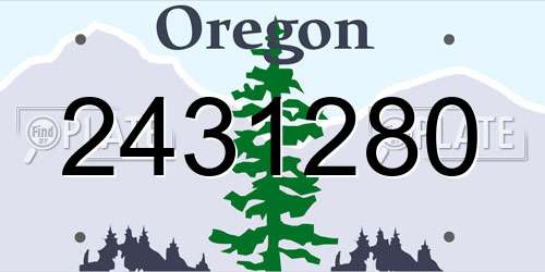 2431280 Oregon License Plate