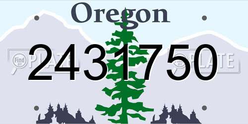 2431750 Oregon License Plate