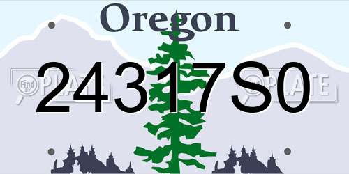 24317S0 Oregon License Plate