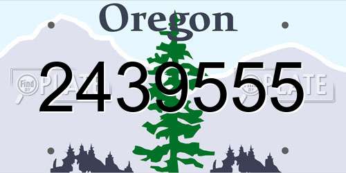 2439555 Oregon License Plate