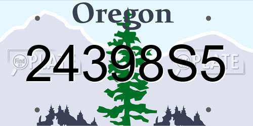24398S5 Oregon License Plate