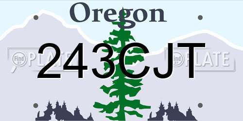 243CJT Oregon License Plate