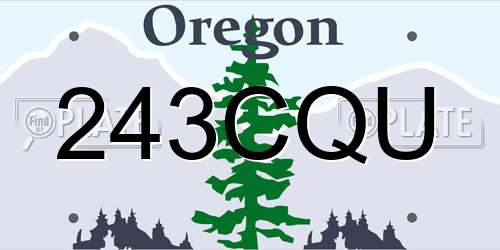 243CQU Oregon License Plate