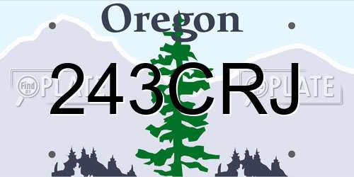 243CRJ Oregon License Plate
