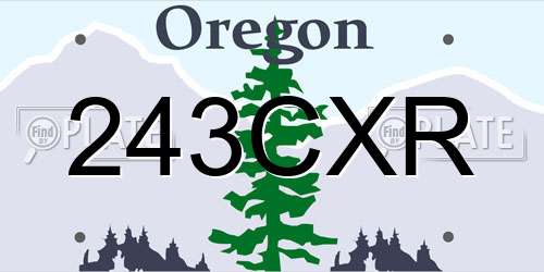 243CXR Oregon License Plate
