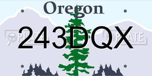 243DQX Oregon License Plate
