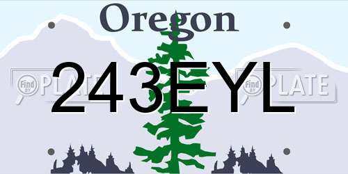 243EYL Oregon License Plate