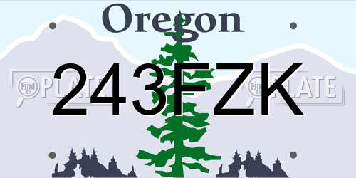 243FZK Oregon License Plate