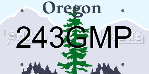 243GMP Oregon License Plate