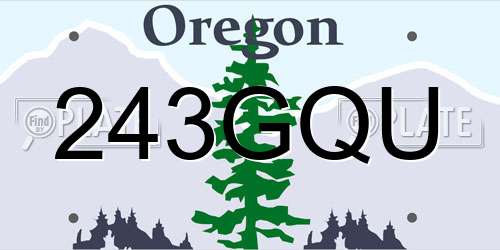 243GQU Oregon License Plate