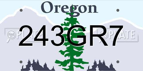 243GR7 Oregon License Plate