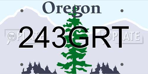243GRT Oregon License Plate