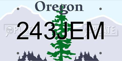 243JEM Oregon License Plate