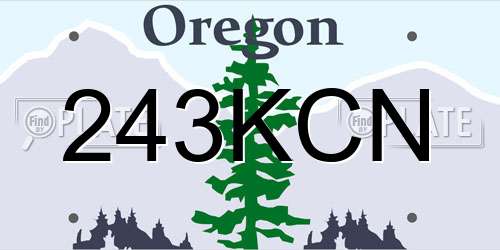 243KCN Oregon License Plate