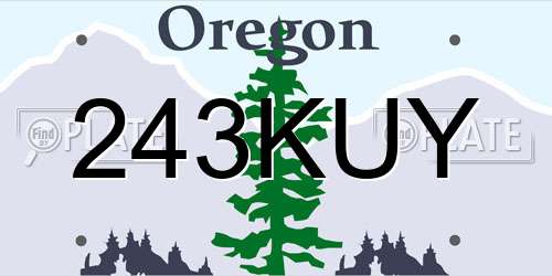 243KUY Oregon License Plate