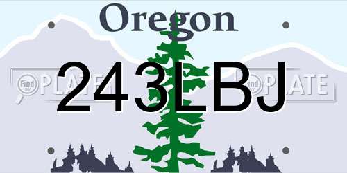243LBJ Oregon License Plate