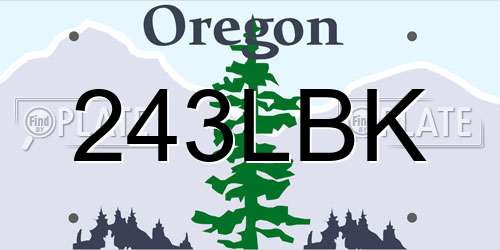 243LBK Oregon License Plate
